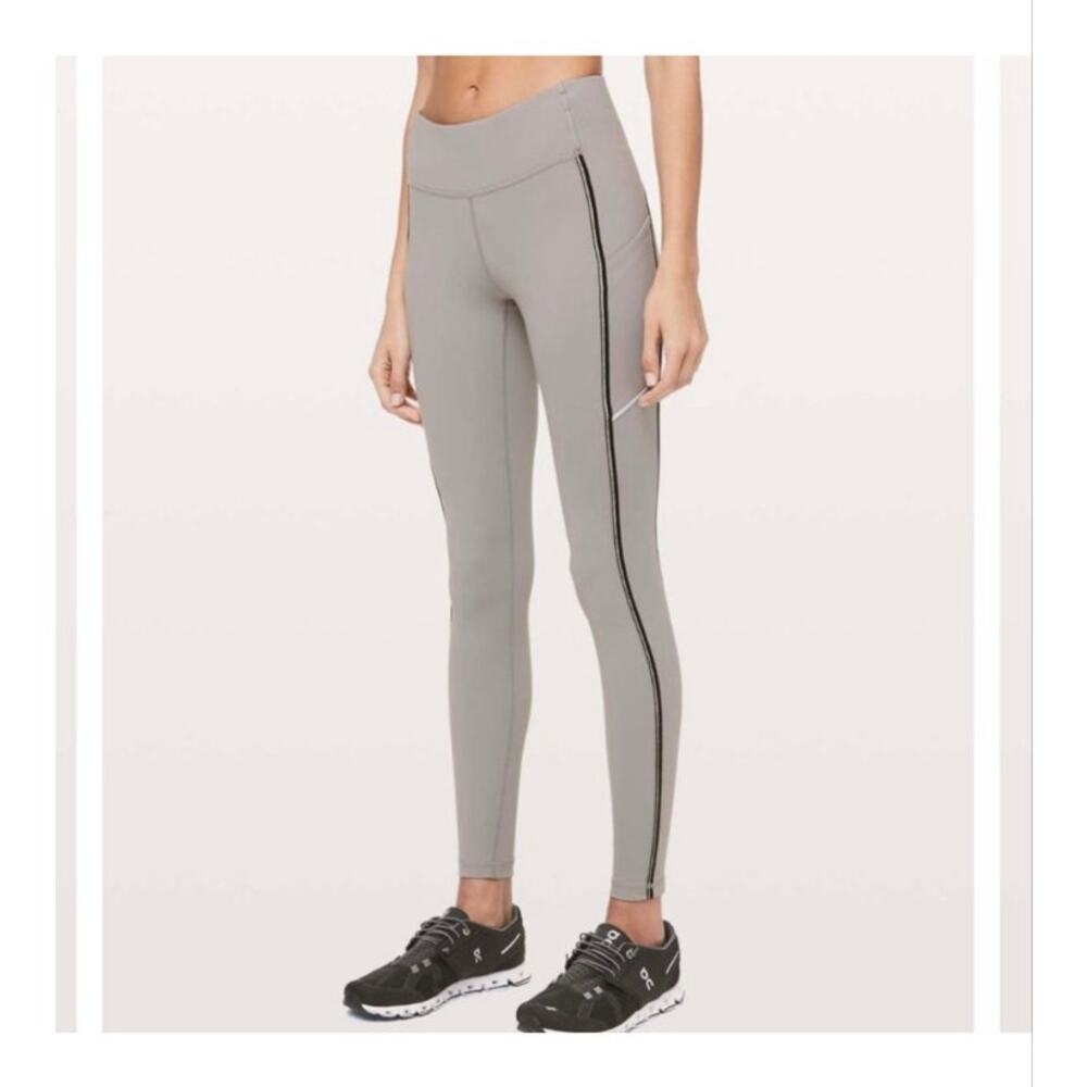 Lululemon Speed Up Tight Metallic Dark Chrome Size 4